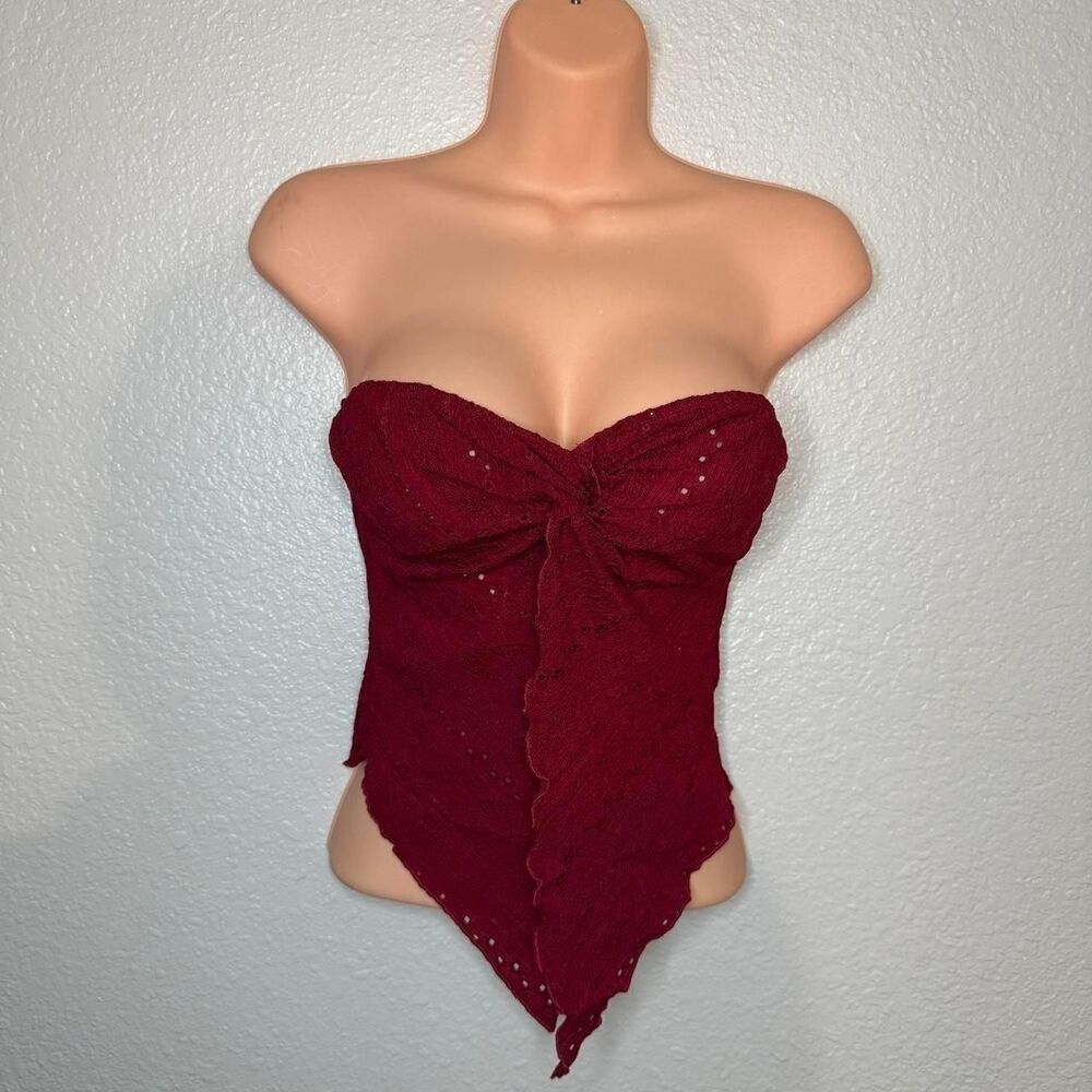 Unbranded Women's Burgundy and Red Crop-top